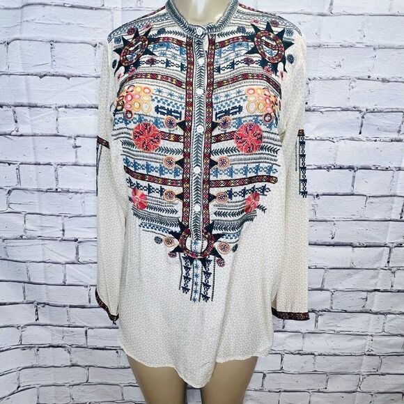 Johnny Was Biya  tribal tunic top  size Small - Picture 1 of 11